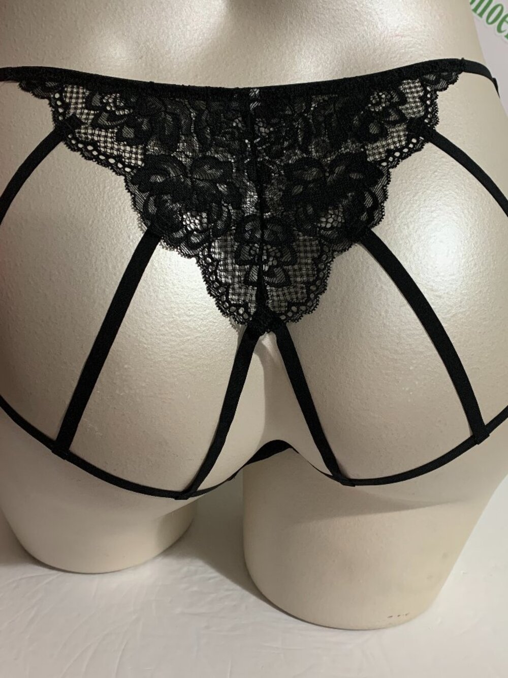 Lane Bryant Cacique Hipster Panties Underwear Lace Strappy Black Plus 22 / 24